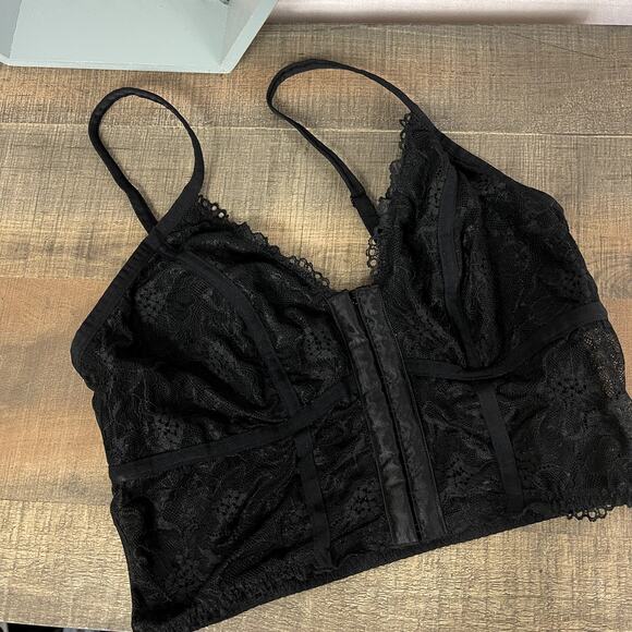 Colsie Lace Corset Style Bra Black Size M‎ - Picture 1 of 5